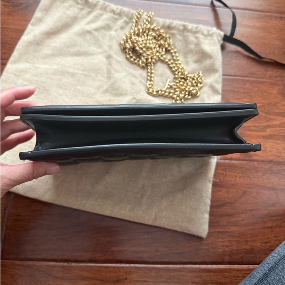 Gucci Black Leather Crossbody with Gold Chain - Picture 6 of 7